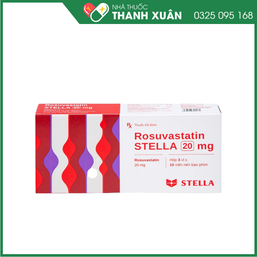 Rosuvastatin Stella 20 mg điều trị tăng cholesterol máu